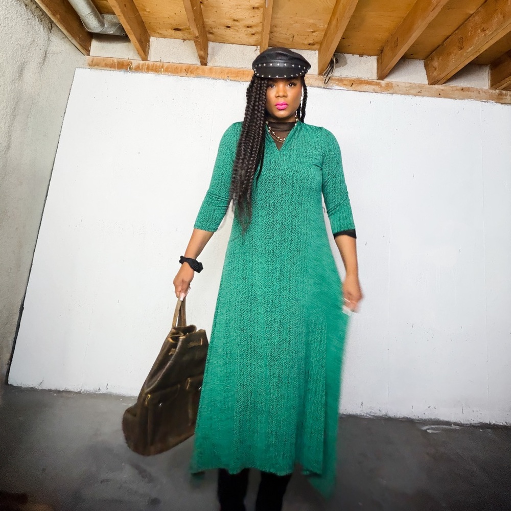 Vintage Stretchy Handkerchief Dress, L - Picture 7 of 14